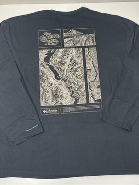 NEW Mens Columbia Omni-Wick Long Sleeve Crewneck Graphic Tee (Black) Size LARGE